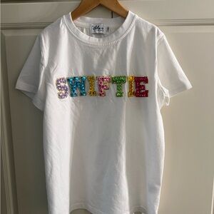 Lola + The Boys White Short Sleeve Tee with Colorful Graphics